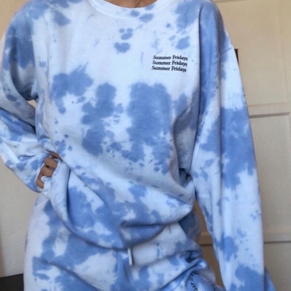 Summer Fridays Blue Tie Dye Sweatshirt
